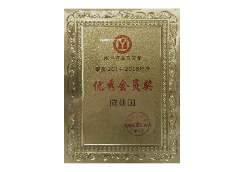 深圳市益阳商会优秀会员奖